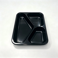Barquette alimentaire jetable CPET à 3 compartiments, thermoscellable et compatible micro-ondes, pour la vente en gros