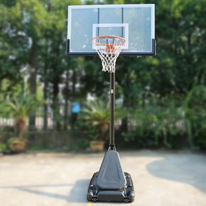 Aro de Baloncesto Móvil con Altura Ajustable, Marco de Aluminio, Tablero de Vidrio Templado, Equipo para Cancha al Aire Libre - Product Image 4