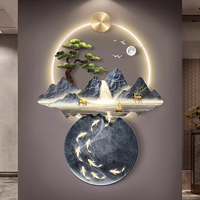 Peinture Murale en Acrylique et Cristal Gravée au Laser, Décoration LED Moderne pour Salon, Paysage Suspendu, Vente en Gros Usine