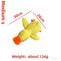 Jouet couineur pour chien en peluche canard jaune, jouet à mâcher durable pour la dentition des chiots, jouet en peluche doux pour animaux de compagnie pour l'heure du sommeil