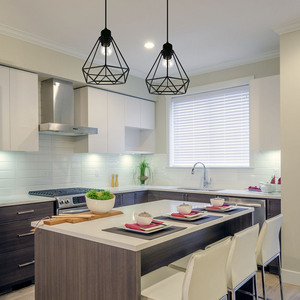 Pantalla de Lámpara de Hierro Forjado con Diseño de Diamantes, Estilo Industrial, Pantalla Metálica para Lámpara Colgante, Fácil Instalación XH24-448 - Product Image 2