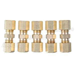 5/10/20pcs Brass <b>Brake</b> Line Union <b>Fittings</b> Straight Reducer Compression Connector 3/16" OD Hydraulic <b>Brake</b> Lines <b>Pipe</b> 33 X 10mm - Product Image 2