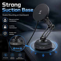 Support de chargeur sans fil magnétique Qi2 25W pour Tesla Model 3 avec base à forte aspiration, fixation tableau de bord, USB-C et support réglable – Garantie 1 an