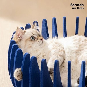 Kattennest Alle seizoenen Universeel Krasbestendig Huisdierbed Slijtvast Halfgesloten stijl Pompoenhuis Kattenspeelgoed Creatief Nieuw - Product Image 2
