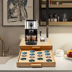 <span class=keywords><strong>Support</strong></span> de capsule de dosette de café <span class=keywords><strong>Nespresso</strong></span> en bois de bambou et <span class=keywords><strong>support</strong></span> de <span class=keywords><strong>machine</strong></span> à café de type debout avec tiroir pour l'installation de cuisine - Product Image 3