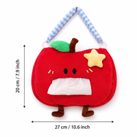 Adorable Housse de Boîte à Mouchoirs Murale en Peluche Coton Pomme Multifonction pour Chambre d'Enfant, Chambre à Coucher, Décoration Intérieure