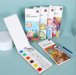 Cuaderno personalizado de educación temprana para niños, libreta de color agua, pintura para colorear, marcapáginas de moda popular