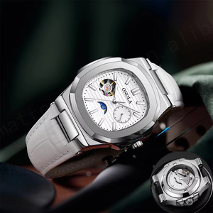 Gran oferta ONOLA 3855, reloj mecánico completamente automático hueco de negocios para hombres, reloj de banda de acero inoxidable resistente al agua de alta calidad - Product Image 4