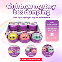 Jouet anti-stress de Noël, boîte mystère, 8,5 cm, renne en forme de boulette, squishy scintillant, jouet à presser en TPR pour enfants et adultes, en vrac