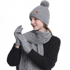 <span class=keywords><strong>Ensemble</strong></span> de 3 pièces de haute qualité : <span class=keywords><strong>bonnet</strong></span> en tricot <span class=keywords><strong>pour</strong></span> <span class=keywords><strong>femme</strong></span>, protection des oreilles, écharpe et gants, <span class=keywords><strong>pour</strong></span> l'hiver - Product Image 4