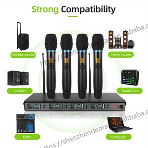 Professional <strong>4</strong> Channels UHF <strong>Wireless</strong> Microphone Suitable for Vdeoke Original Heavy-duty 200 Meter Remote <strong>Control</strong> Receiver - Product Image 6