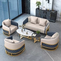 Canapé moderne de luxe léger pour hall d'accueil, fauteuil de salon en cuir