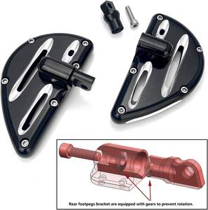 Driver Edge Cut Floorboard Passenger Foot Boards para Harley Dyna <span class=keywords><strong>Fat</strong></span> <span class=keywords><strong>Bob</strong></span> 1980-up Touring Road Glide Cutting-edge Billet Aluminio - Product Image 3