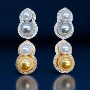 22541 Pendientes de Plata DIY con Doble Perla, Plata S925, Soporte Vacío para Cuentas de 5-8mm, Accesorios - Product Image 1