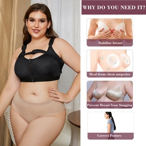 Reggiseni con chiusura frontale con cerniera per donna <span class=keywords><strong>reggiseno</strong></span> senza fili Post chirurgia con <span class=keywords><strong>fascia</strong></span> di supporto per il seno <span class=keywords><strong>reggiseno</strong></span> <span class=keywords><strong>a</strong></span> compressione di grasso - Product Image 5