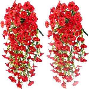 Fleurs artificielles en soie et plastique Emi, type glycine, pour décoration murale suspendue de mariage, maison, extérieur et patio - Product Image 5