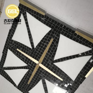 Nero lucido nero marquino marmo della miscela in ottone <span class=keywords><strong>rame</strong></span> mattonelle di mosaico - Product Image 6