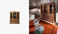Panana — armoire de décoration Vintage en bois, style baroque, blanc, feuille d'or, affichage d'horloge, armoire de salon