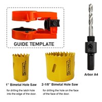 Kit de gabarits de perçage pour installation de serrures de porte, ensemble de scies cloches pour perçage de portes en bois