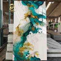 Panneau mural en PVC marbré UV, PVC Marmol Pared Marmol pour la décoration murale, imperméable