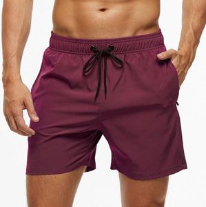 Customized Your Own Logo Solid Plain Color Summer Polyester Swimwear Beach Surf <b>Trunks</b> Board Shorts <b>for</b> <b>Men</b> - Product Image 2