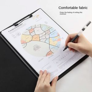 A5 Foldable Clipboards PU Leather Two-Fold Plate Padfolio Writing Board Waterproof Business <b>File</b> <b>Folder</b> for Office Information - Product Image 5