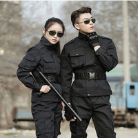 Vanda Vente en Gros OEM/ODM, Uniforme de Sécurité d'Entraînement Noir Unisexe, Costume de Garde, Uniformes Tactiques Multifonctionnels