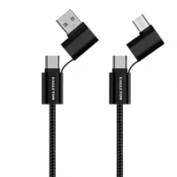 Harga Pabrik Kabel Pengisian Cepat Multi-Fungsi 4-in-1 1.2m 60W & 27W yang Tahan Lama untuk Ponsel Tablet
