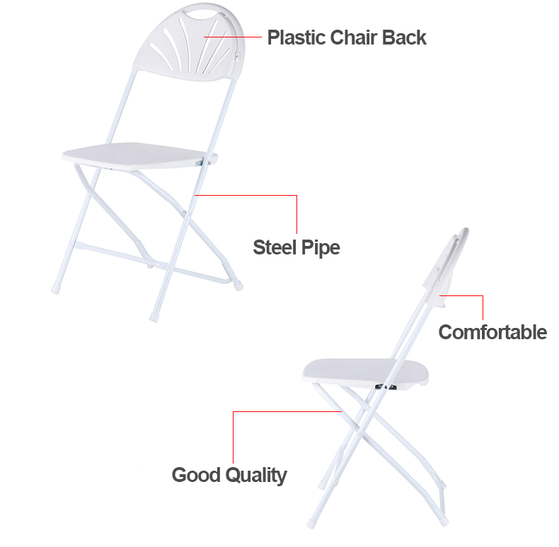Дешевый и высококачественный складной стул со спинкой из полипропиленовой стали