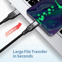 Superventas A11L 3A 1M línea de datos trenzada de nailon tipo C cargador USB de teléfono móvil de carga rápida precio barato Urus con voltaje de 5V