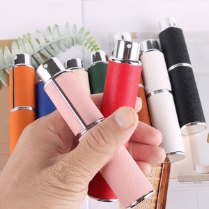Portable <b>10ml</b> Leather Travel Perfume Diffuser Mini Empty Sample Spray <b>Bottle</b> Screw Cap for Skin Care Serum Mini Volume - Product Image 3