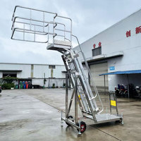 Plate-forme d'échelle mobile pliable en acier inoxydable échelles portables télescopiques pour l'inspection de l'eau carburant réservoir de gaz
