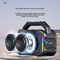 Haut-parleur BMTL Job, portable, haute puissance, 80W, subwoofer, construction en plastique, système audio pour chantier, 5000-10000mAh