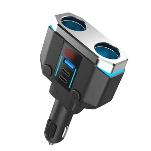 Top Selling Dual USB Charger 2 Port LCD Display 12/24V Rotatable Cigarette Socket Lighter Adapter Fast Car Charger