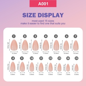 Boîte de 360 faux ongles en acrylique couleur unie, courts, ronds et carrés, couleurs mélangées, prêts à poser - Product Image 3
