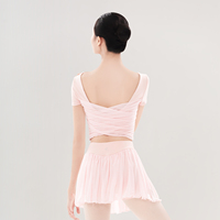 D034047 Dttrol Jupe en maille de haute qualité avec bande élastique, entraînement de danse classique, matière nylon et élasthanne