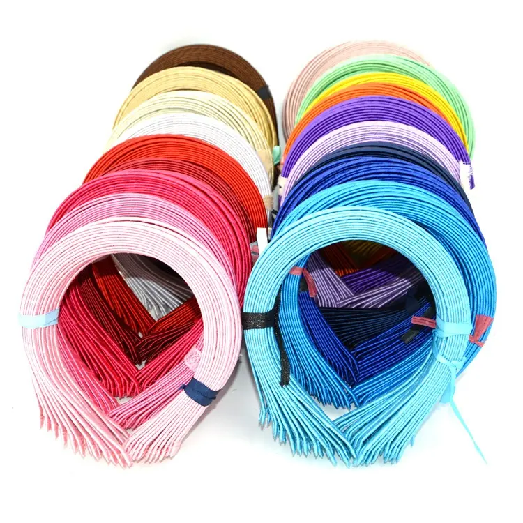 21 Colors 5MM Baby Girls Ribbon Cover Hairband Kids Children Metal Hard Headband Hair Accessories Head wear Factory Wholesale