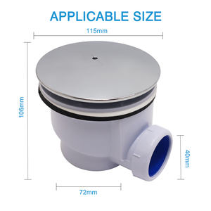 Guide 718030 115mm Chrome à débit rapide cabine de <span class=keywords><strong>douche</strong></span> facile à <span class=keywords><strong>nettoyer</strong></span> plateau de vidange piège à déchets - Product Image 2