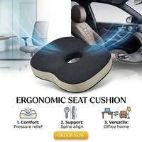JYM Coussin de siège confortable de haute qualité en mousse à mémoire de forme orthopédique antidérapant lavable pour soulager la sciatique et les maux de dos