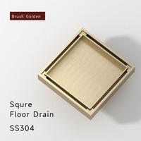 Grille de drain de salle de bain carrée moderne en acier inoxydable, drain de sol de douche dissimulé, siphon de lavabo désodorisant, couvercle écologique poli