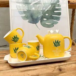 Симпатичный кофейный чайный сервиз в форме ананаса и чайный сервиз, керамические чашки