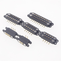 Right Angle Spring Loaded Male Female 2.54 MM 2 3 4 5 6 7 8 9 Pole Through Holes 2A DC Horizontal Magnetic Pogo Pin Connector