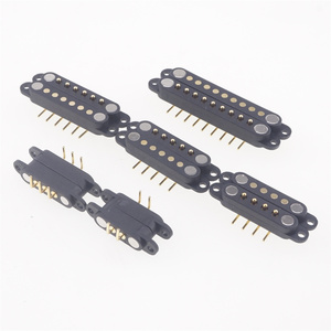 Cổng kết nối Pogo <span class=keywords><strong>Pin</strong></span> nam nữ góc vuông, lò xo, 2.54 MM, 2 <span class=keywords><strong>3</strong></span> 4 5 6 7 8 9 cực, lỗ xuyên, 2A DC, từ tính ngang - Product Image 5