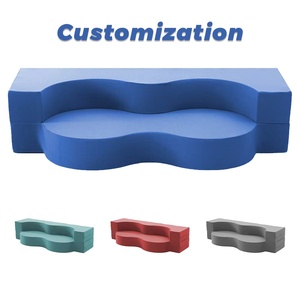 Divano Moderno a Forma di Nuvola, Imbottito in Velluto, Design Ergonomico Curvo per Soggiorno, Appartamento, Hotel, <span class=keywords><strong>Lounge</strong></span> - Product Image 5