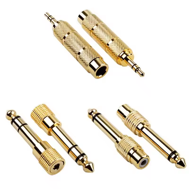 CP035 Yinyu  6.35mm to 3.5mm Adapter Gold Plated Metal Connector for Professional Audio Equipment