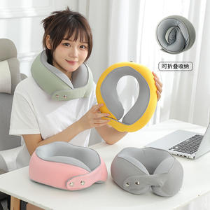 Almohada de Viaje en Forma de U con Espuma Viscoelástica, 28x26x14cm, Portátil, para Oficina, Soporte para el Cuello, Color Sólido, Diseño Plegable para Guardar - Product Image 1