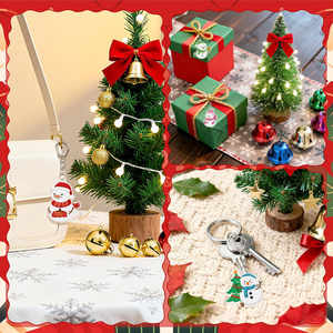 24 Llaveros Acrílicos Impermeables con Diseño Navideño, Regalos para Empleados, Diseño de Muñeco de Nieve y Árbol de Navidad, Ligeros - Product Image 4