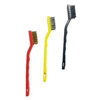 DS2479 Lot de 3 brosses en laiton, acier inoxydable et nylon pour le nettoyage, l'élimination de la rouille, la saleté, la peinture, le frottage, petite brosse métallique, brosse à fil pour les espaces étroits