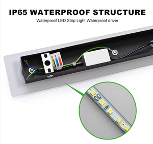 Applique murale LED extérieure longue en aluminium, étanche IP65, design moderne carré, pour jardin, hôtel, villa, éclairage linéaire - Product Image 5