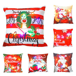 Sarung bantal Natal mewah dekorasi rumah dengan lampu LED 18x18 inci sarung bantal lampu Natal dekorasi rumah ruang tamu kamar tidur - Product Image 2